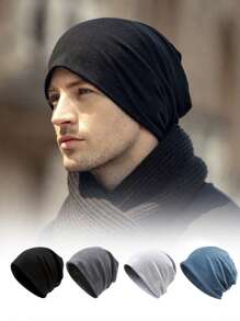 1 Pièce Casquette De Bonnet D'extérieur Décontractée En Tissu Solide Pour Homme Pour Une Utilisation Quotidienne Et Des Activités En Extérieur En Automne Et En Hiver
