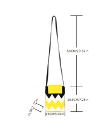 2Pcs/SET Women's Geometric Pattern Hook Needle Woven Mobile Phone Bag, Fashion Multi -Function Cross -Body Bag, Must Be Necessary For Portable Travel, Suitable For Placing Mobile Phones Or Other Small Items. - 紫紅+黃色 - 查看 6