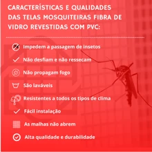 Telas MM Tela Mosquiteira Fibra Vidro Cinza 2,00 x 1,00m - Cinza - Visão 5