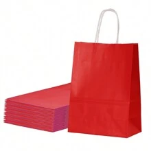 12pcs Multicolor Kraft Paper Gift Bags With Star, Polka Dot And Stripe Patterns - Suitable For Holiday And Party Christmas Gifts Valentine's Day - Multicolor - View 7