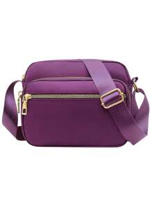 Small Size Waterproof Nylon Crossbody Bags For Women Casual Messenger Bag Purses Handbags - Màu tím - Xem 2