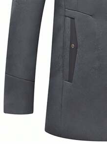 Men's Business Woolen Coat Fashion Scarf Ironless Woolen Coat Windproof Warm Coat - Xám - Xem 3