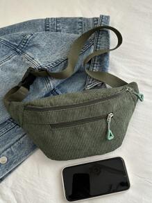 Fashionable Solid Color Zipper Side Pocket Casual Chest Bag, Suitable For Shopping, Wallets, Shopping, Young Women, College Students, Newcomers, White-Collar Workers. They Are Very Suitable For Offices, Universities, Work, Business, Commuting, Outdoor Activities, Travel, And Outings