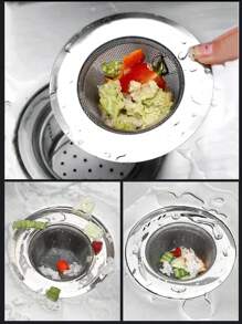 1 pieza/2 piezas Colador para fregadero de cocina, Cesta filtrante de acero inoxidable para drenaje de fregadero, Trampa antiatascamiento para salida de agua de lavabo - Multicolor - Ver 12