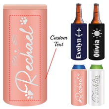 1 PC Custom Slim Stainless Steel Beverage Holder With Engraved Name Logo Icon - Multicolor - View 1