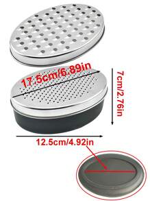 قرارة من الفولاذ المقاوم للصدأ قطعة واحدة، مبشرة زنجبيل ذات وجهين، بشارة جبن متعددة الوظائف، أداة مطبخ لخضراوات والفواكه مع علبة تخزين