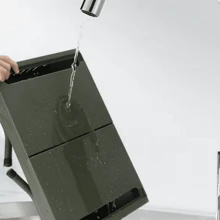 Foldable Portable Charcoal Grill With Portable Handle & Installation-Free Shelves, Barbecue Grill, Small Tabletop BBQ Grill For Outdoor Camping Cooking Travel Party - 軍綠色 - 查看 4