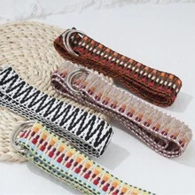 5公分特殊刺繡花邊織帶，適用於衣物、窗簾、帽子、舞台服飾配件DIY - 彩色 - 查看 5