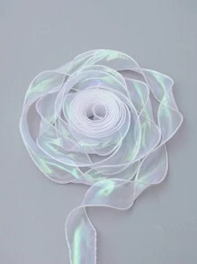 10 Yardas 4CM Cinta de organza iridiscente transparente y ancha para decoración de flores, ramos, guirnaldas, bodas, fiestas de cumpleaños, regalos de Navidad, lazos para el cabello y decoraciones