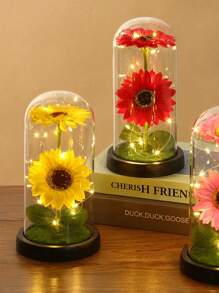 2 peças Flor Artificial de Girassol Amarela, Flor de Sabão para Dia dos Namorados, Natal, Dia das Mães, Decoração Criativa de Mesa e para Casa