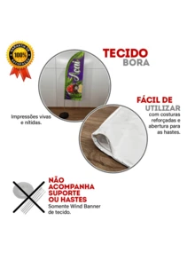 Felicita Wind Banner Coconut Water Fabric Only Flag 0.75x2.00 - FB-004 - Xem 3