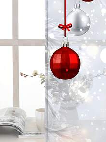 1 件圣诞节新款圣诞球和元素设计高端装饰挂帘，4 季使用，适用于户外、凉亭、卧室、厨房、办公室、书房、客厅 - 半透明薄纱垂坠 - 彩色 - 查看 10