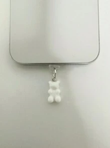 1pc Dustproof Plug Plated Pendant, Cute Bear Shaped Double-Sided Design, Compatible With Type C And Lightning Interfaces Dust Plug - Multicolor - View 9