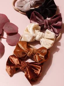 6 件装天鹅绒蝴蝶婴儿弹力发带，适合日常佩戴，适合男孩和女孩的礼物 - 彩色 - 查看 2