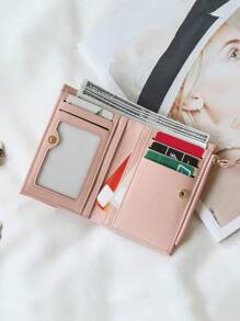 CHARM INFINITE RFID Resistant Multi-Function Fashion Short Wallet - Pink - View 3