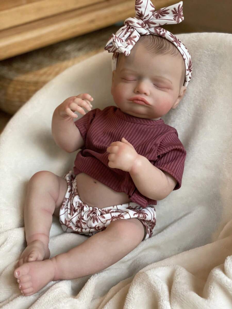 18 英寸逼真罗莎莉重生婴儿娃娃手工制作可水洗幼儿逼真彩绘乙烯基女孩收藏品礼物 - Reborn Doll - 查看 1