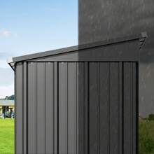 Bealife 5' X 3' Outdoor Metal Shed With Locking Door, Garden Tool Shed With Vent And Pitched Roof For Garden, Patio - Grey - View 8