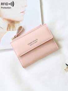 CHARM INFINITE RFID Resistant Multi-Function Fashion Short Wallet - Pink - View 2