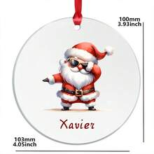 1 件定制名字创意圣诞卡通小礼品装饰亚克力装饰生日礼物圣诞礼物感恩节礼物圣诞雪人亚克力标志装饰派对礼物家人和朋友特别礼物。 - 白色 - 查看 5