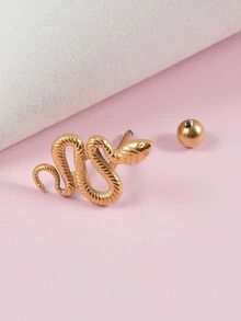 1件装不锈钢蛇舌环，蟒蛇舌钉，穿刺饰品，14号