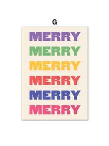1PC Cây Giáng sinh Cây tầm gửi Bông tuyết Poster Mùa đông Ngày lễ Nghệ thuật treo tường In Tranh vải Canvas Hình ảnh Trang trí Phòng khách Không có Khung - Nhiều màu - Xem 34