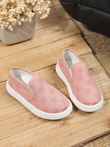 Lässige Kinder Loafers mit Rose-Stickerei, flache Loafers