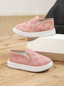 Lässige Kinder Loafers mit Rose-Stickerei, flache Loafers