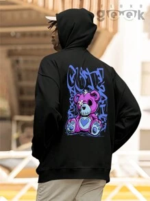 Sweatshirt Bear Streetwear Oversize Style Cute Bear CANGURU 2525 GEEK FLUX - màu đen - Xem 5