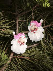 圣诞节假期个性耳环，有趣可爱的亚克力圣诞老人耳环，送给她、最好的朋友、女孩的圣诞礼物