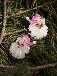 圣诞节假期个性耳环，有趣可爱的亚克力圣诞老人耳环，送给她、最好的朋友、女孩的圣诞礼物