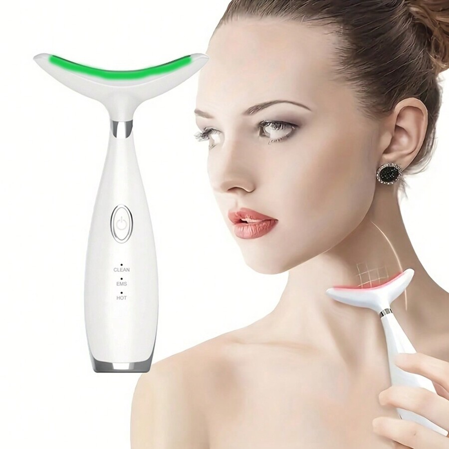 SLANGO 3Color LED Neck Lifting Device Facial Massager With Vibration