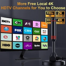 talla grande canales de TV local 4K HDTV gratis para que elijas el receptor y el adaptador de TV - Negro - Ver 5