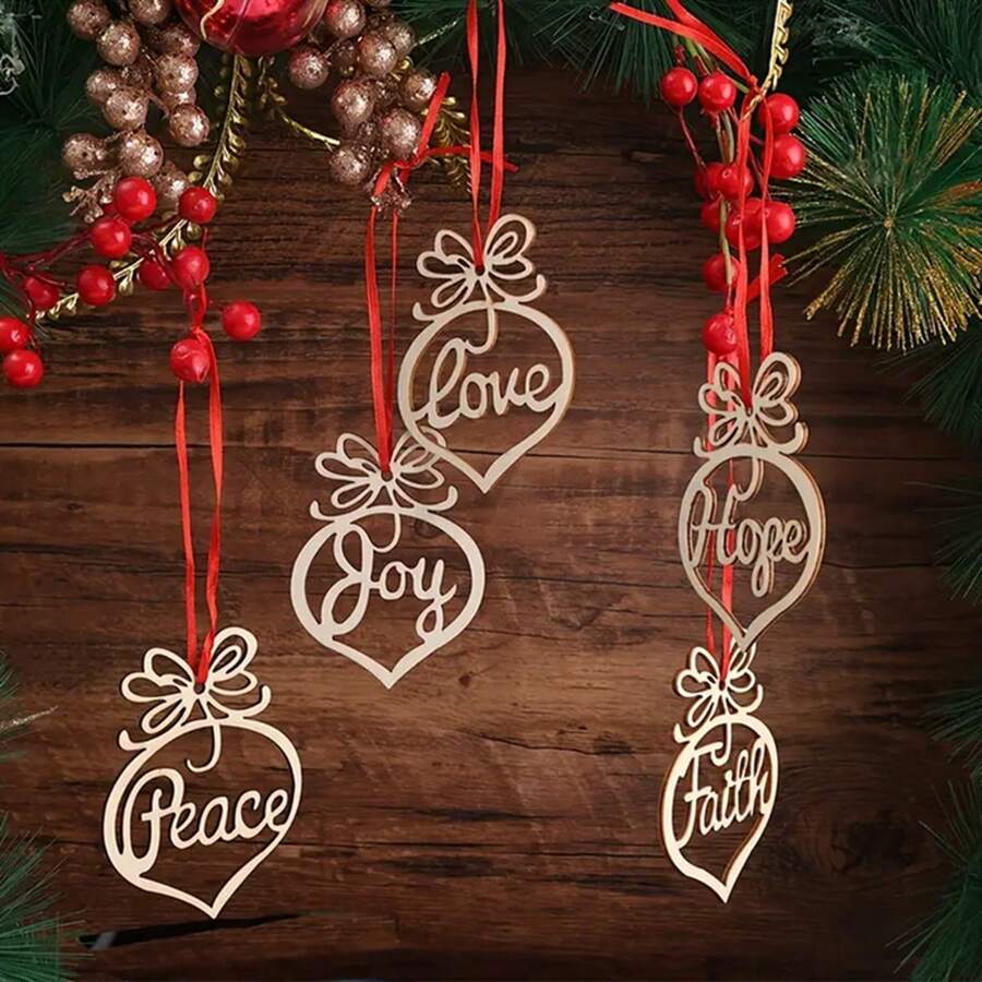 Bộ 6 đồ trang trí cây thông Noel rỗng, đồ trang trí treo ngày lễ, phụ kiện Giáng sinh - Xem 1