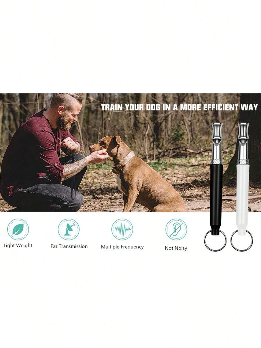 2packs Dog Whistle, Stops Barking Of Neighbor Dogs, Adjustable