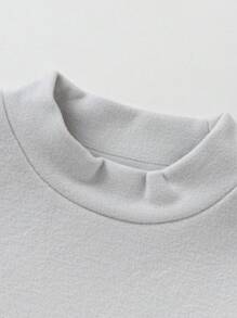 Balabala Children's Thermal Top, Winter Skin-Friendly Unisex Warm Innerwear, Versatile Top For Young Girl - Grey - View 3