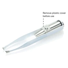 带灯镊子 – 带 LED 灯的精密斜头，男女皆宜 - 最精细的抓握点，可获得专业效果 - 非常适合眉毛、鼻子、嘴唇，透明光不锈钢脱毛器 - 銀色 - 查看 6