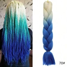 合成大号编织发渐变色大号辫子接发 1 件，适用于扭纹钩编编织发耐热高温纤维 24 英寸，万圣节角色扮演装扮时尚派对圣诞新年礼物