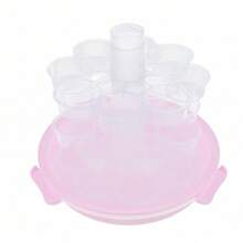 Portable 3-Tier Cupcake Transporter Dome Box Pink Muffin Holder With Locking Lid - Multicolor - View 11