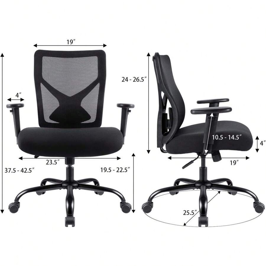 Big And Tall Office Chair Mesh Ergonomic Office Chair Swivel Computer