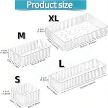 18pcs Transparent Drawer Storage Boxes, 4 Size Stackable Makeup And Vanity Drawers, Bathroom Drawer Storage Containers For Cosmetics, Office Supplies, Kitchen Tools Home Bathroom Decor Bathroom Organizer