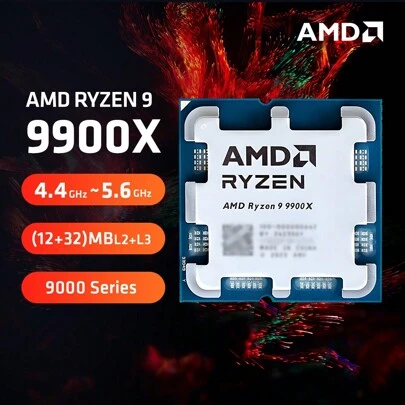  R9 9900X CPU 12 Cores 24 Threads Zen 5 Up To 5.6 GHz L3 Cache 64 MB 120W Default TDP PCIe® 5.0 DDR5 AMD Radeon™ Graphics Ryzen 9000 Series