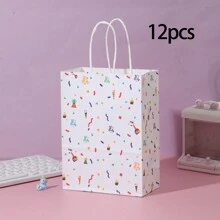 12pcs Multicolor Kraft Paper Gift Bags With Star, Polka Dot And Stripe Patterns - Suitable For Holiday And Party Christmas Gifts Valentine's Day - Multicolor - View 27