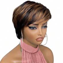 1b30# Color Short Straight Pixie Cut Human Hair Wigs 6inch Daily Party Use Machine Made Human Hair Wigs For Women - S1/30 - View 3