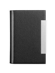 超薄铝制卡夹，带弹性后袋，防盗自动弹出式信用卡钱包 - 黑色 - 查看 5