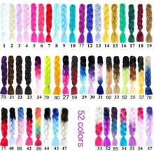 合成大号编织发渐变色大号辫子接发 1 件，适用于扭纹钩编编织发耐热高温纤维 24 英寸，万圣节角色扮演装扮时尚派对圣诞新年礼物