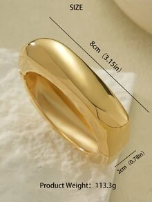 1 chiếc vòng tay kim loại hình đa giác bất đối xứng đơn giản và thanh lịch dành cho phụ nữ, thích hợp để đi làm, mua sắm, tiệc tùng, đám cưới, mặc dạo phố và mặc hàng ngày - Phong cách không đều - Xem 4