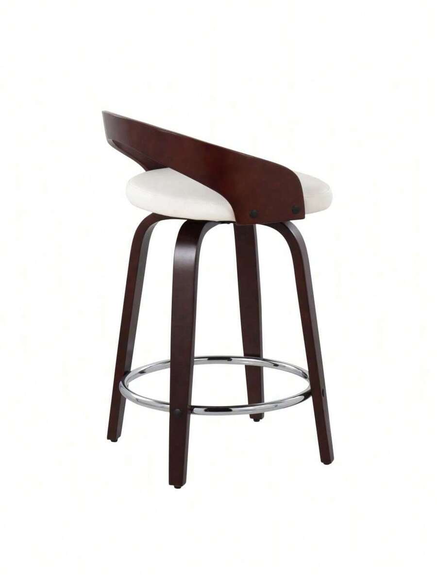 Grotto MidCentury Modern Counter Stool With Swivel In Cherry With