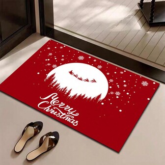 New Christmas Silica Gel Bathroom Entrance Mat, Anti-Slip Water Absorbing Quick Dry Silica Gel Doormat Room Decor Bathroom Accessories Back To School Entryway Decor Bathroom Kitchen Decor