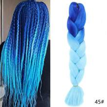 合成大号编织发渐变色大号辫子接发 1 件，适用于扭纹钩编编织发耐热高温纤维 24 英寸，万圣节角色扮演装扮时尚派对圣诞新年礼物