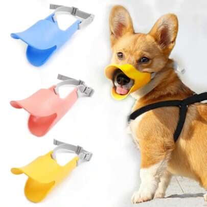 Dog Silicone Duck Muzzle For Pet Anti Bite Stop Barking Small Large Dog Mask Pet Accessories Adjustable Mouthpiece Cover